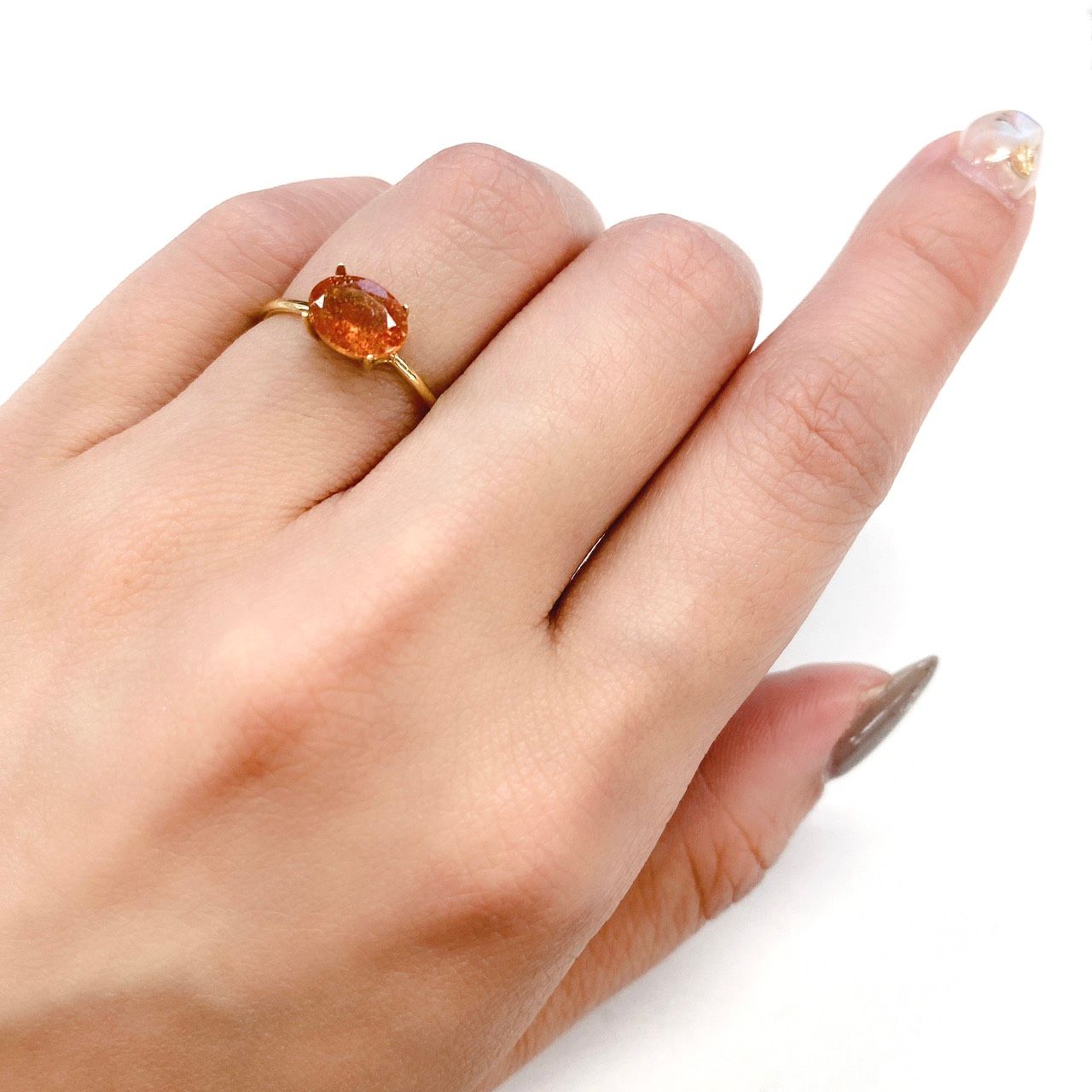 イリュージョンサンストーン タンザニア産 ルース 1.05ct[210610868]7.9×6mm前後