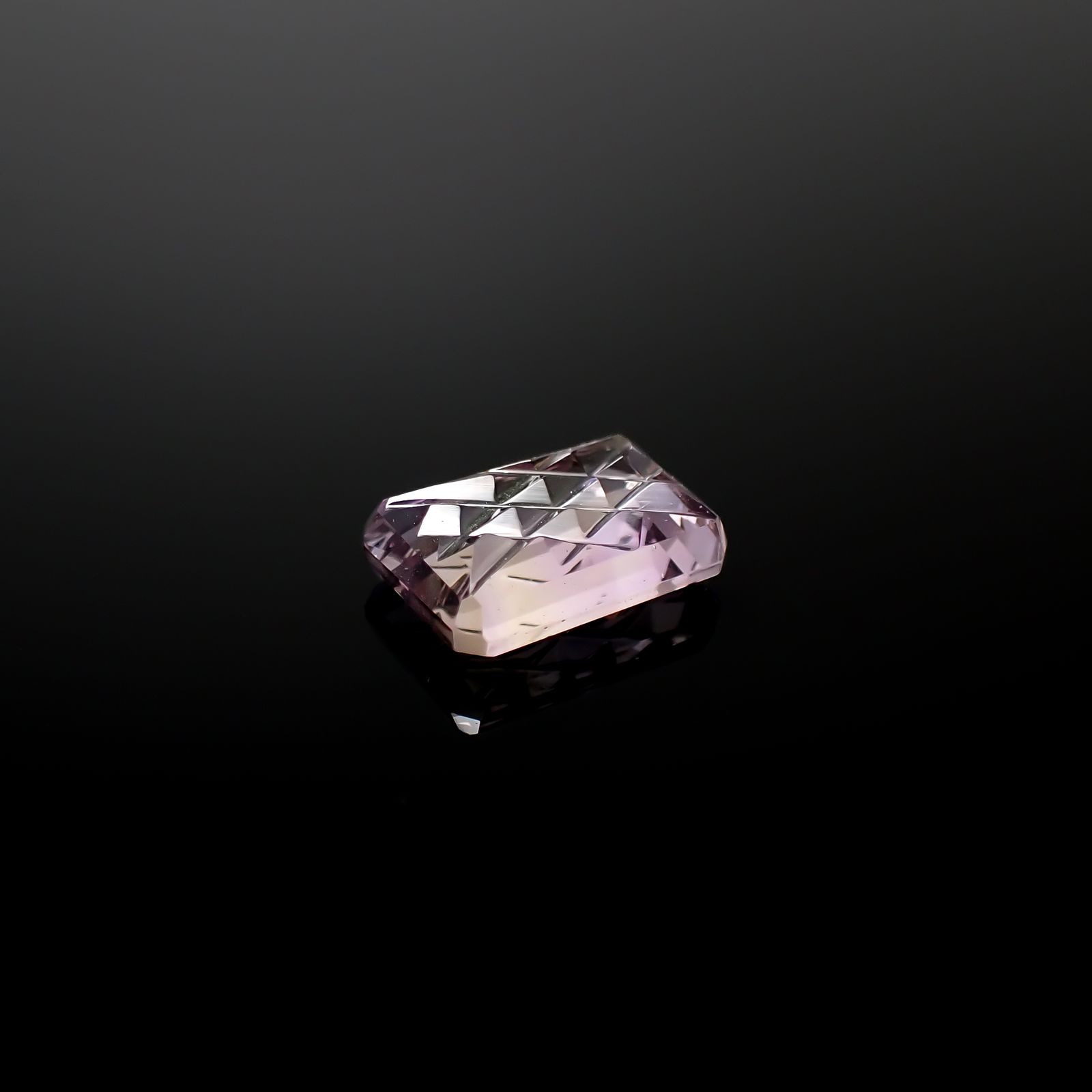 ◇甲州貴石切子Plus Three◇アメトリン カード付き ブラジル産 4.19ct[240628258]12.5x8.5mm前後
