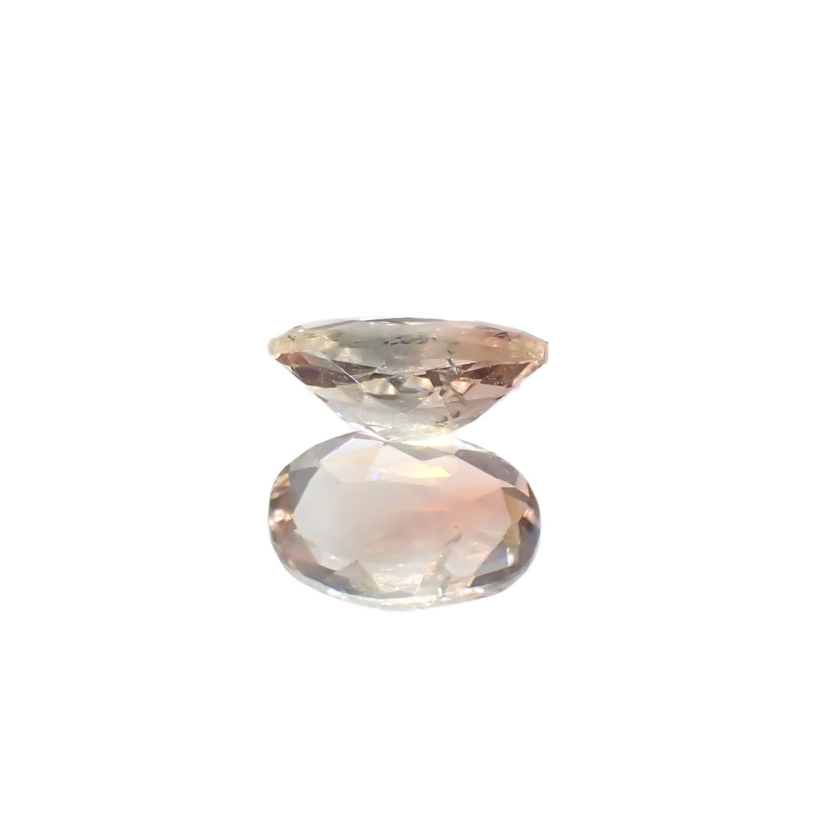 バイカラーアンデシン(宝石名アンデシン)チベット産 識別済 0.43ct / 6.4x4.2mm前後 [260320827]