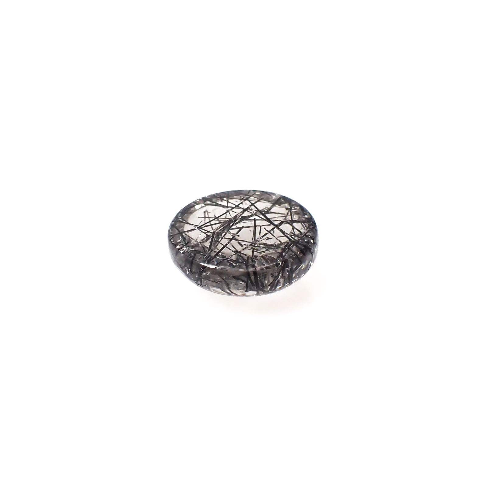 ブラックトルマリンインクォーツ ブラジル産 5.66ct[240427056]11.9x11.9mm前後