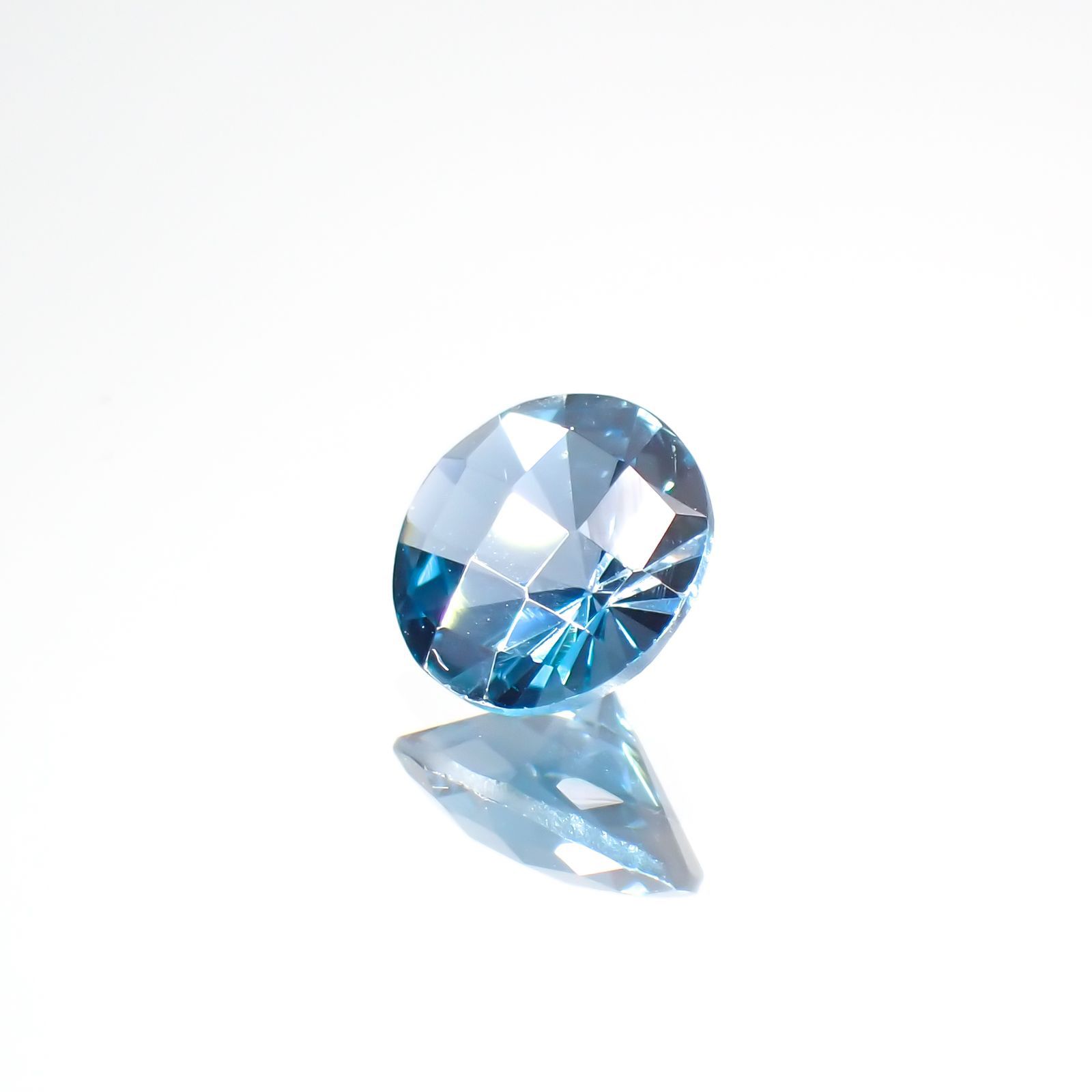 ◇チェッカーカット◇ロンドンブルートパーズ(宝石名ブルー・トパーズ) ブラジル産 1.02ct 識別済[210913040]6.5×6.5mm前後