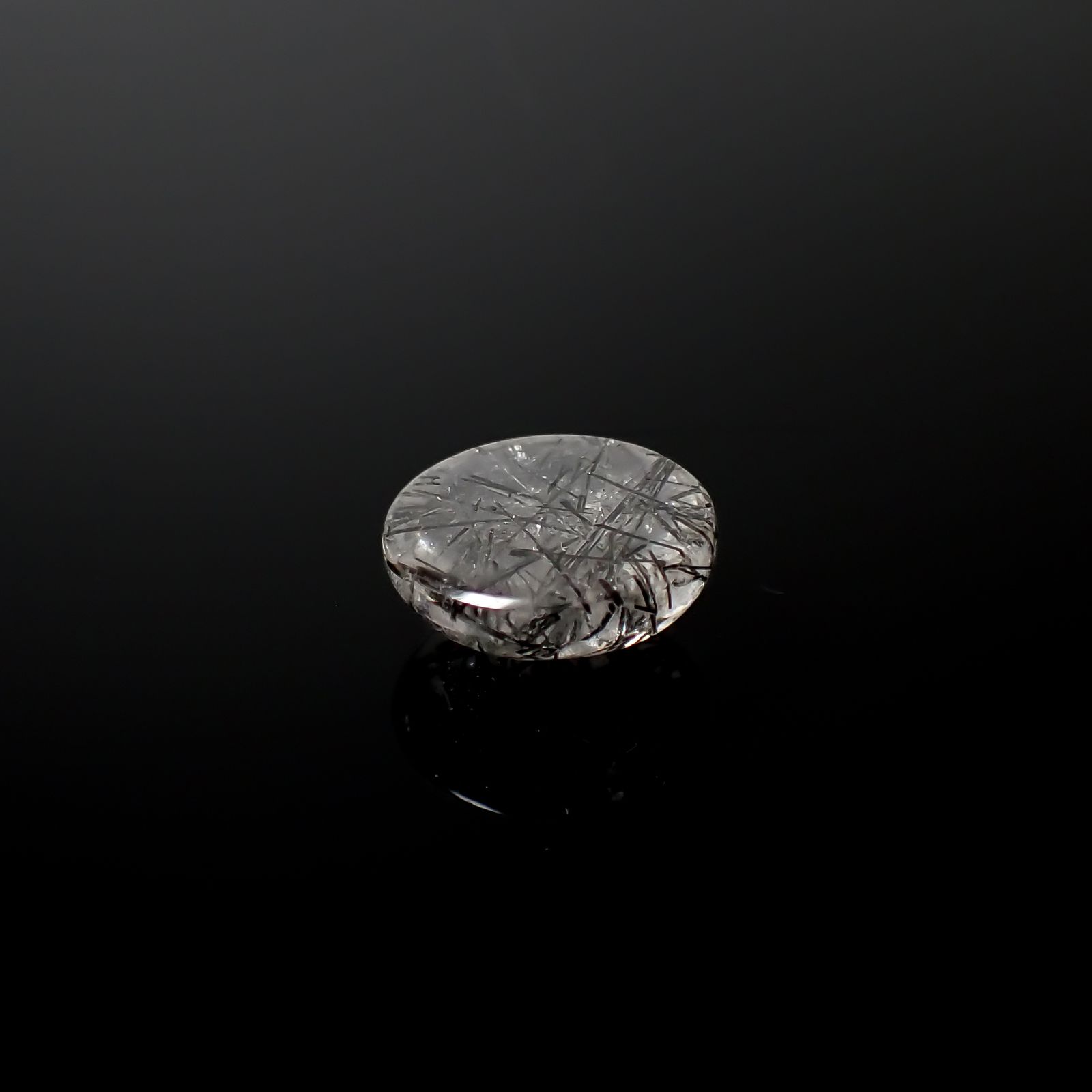 ブラックトルマリンインクォーツ ブラジル産 6.39ct[240427057]12.7x12.7mm前後