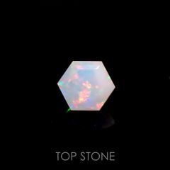 ◇ヘキサゴンカット◇エチオピアオパール(宝石名オパール)エチオピア産 0.35ct 識別済[220115479]4.8x4.7mm前後