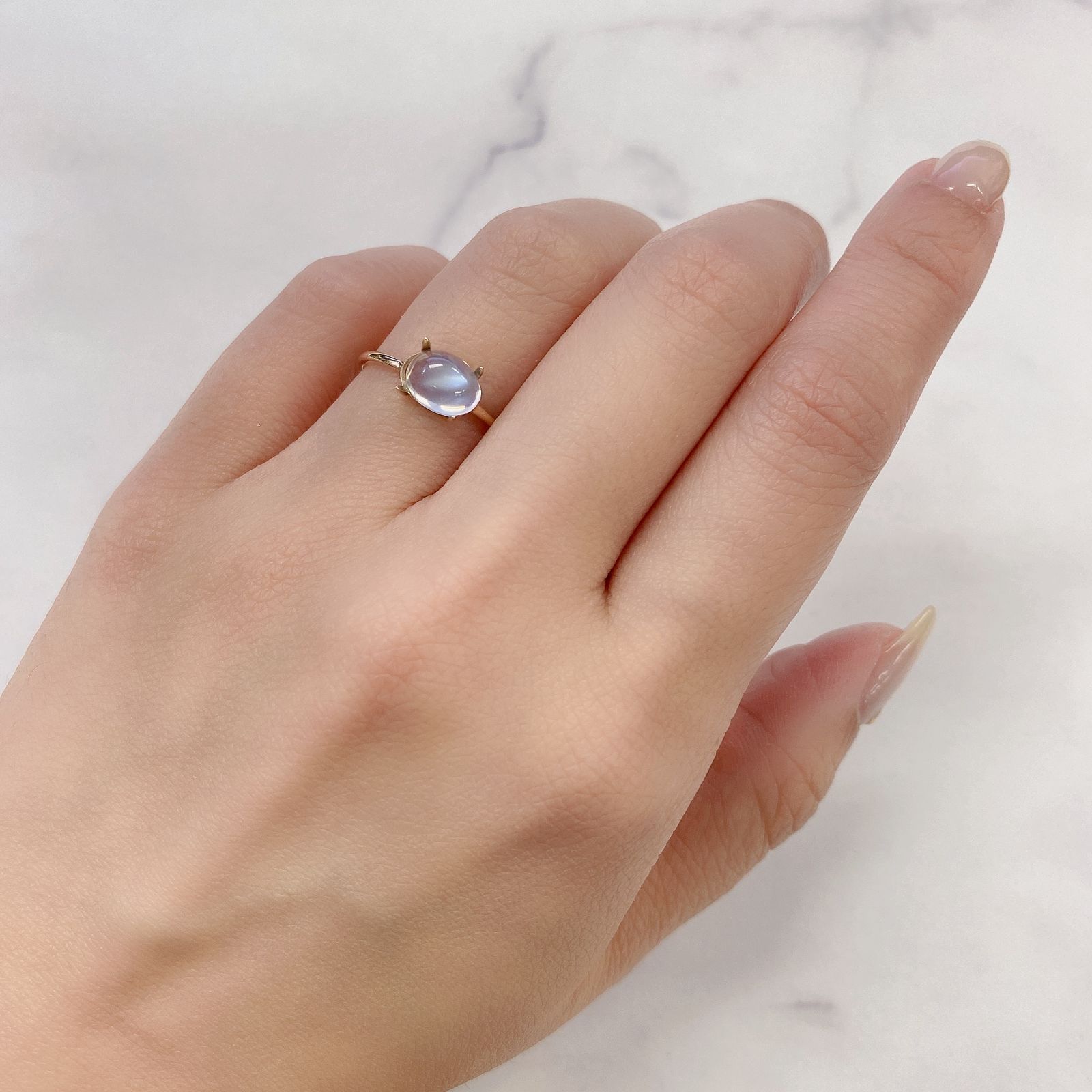 ムーンストーン(宝石名ムーンストーン)インド/スリランカ産 1.22ct 識別済[211113661]7.7x5.9mm前後