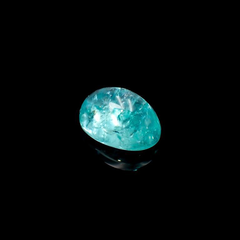 パライバトルマリン(宝石名トルマリン/別名パライバ・トルマリン)ブラジル・キントス鉱山産 2.925ct ソ付(宝貴協)[221018758]10.1x7.2mm前後