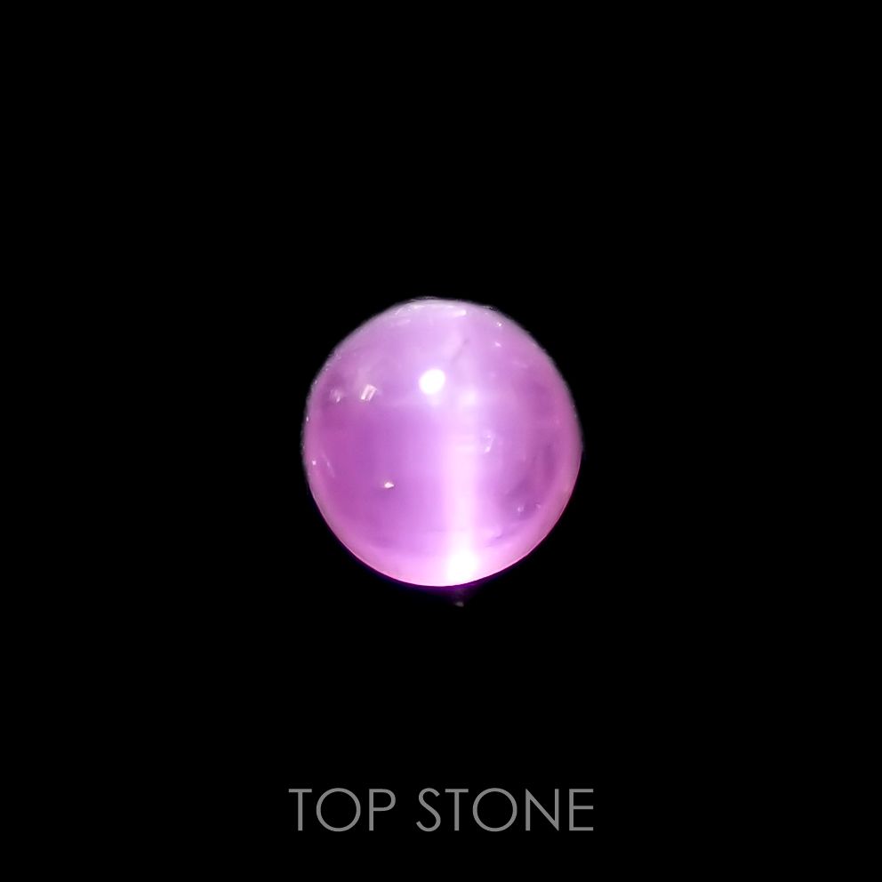 ペツォッタイトキャッツアイ(ラズベリル)(宝石名ペツォッタイト・キャッツアイ)マダガスカル産 0.460ct ソ付(彩珠)[220114351]4.2x4.1mm前後
