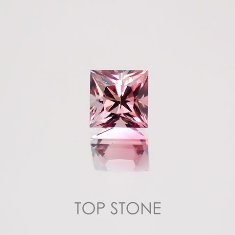 ◇プリンセスカット◇ピンクトルマリン(宝石名ピンク・トルマリン) ブラジル産 0.47ct 識別済[20128895]4×4mm前後