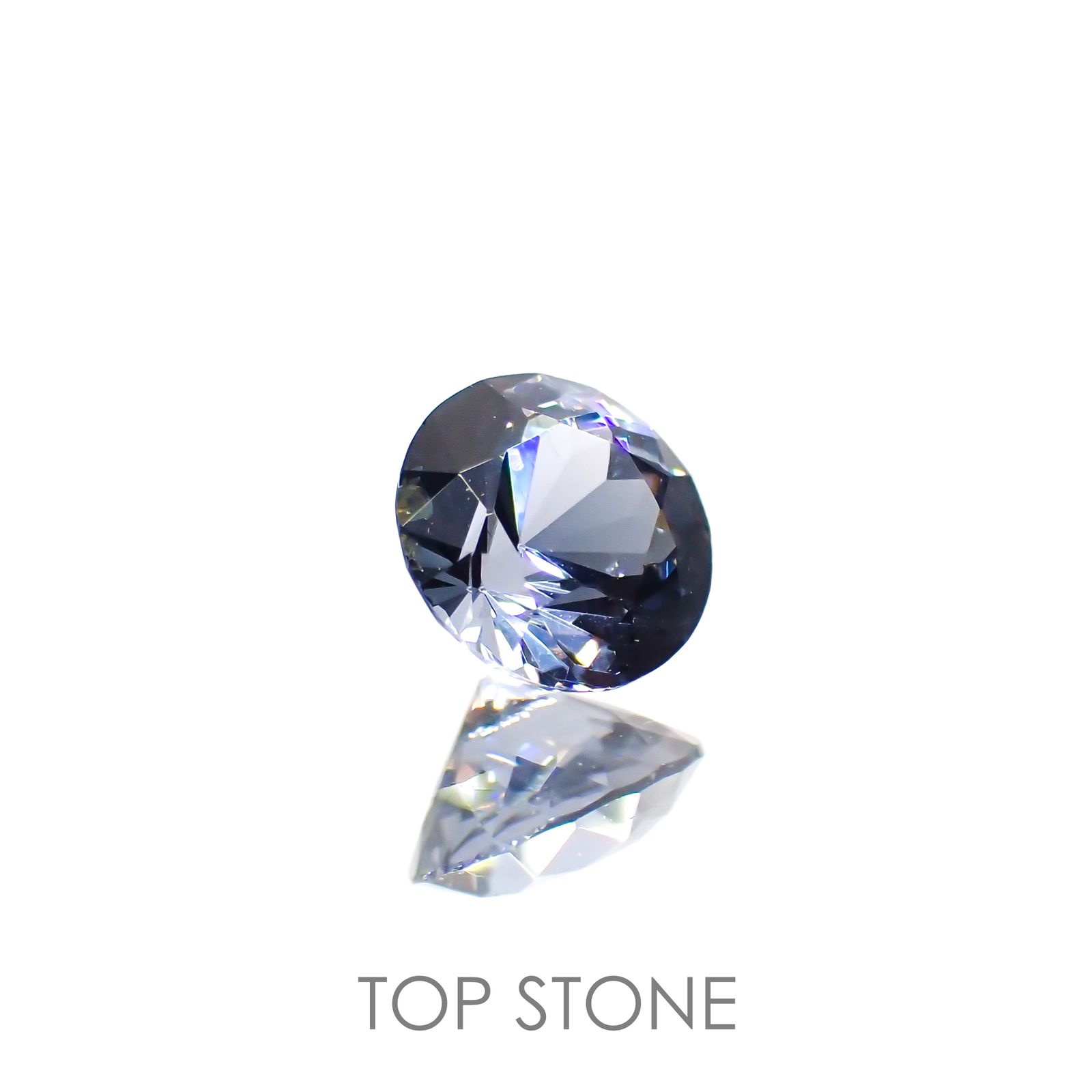 グレイッシュブルースピネル(宝石名スピネル) ビルマ産 0.57ct 識別済[210913464]5.2×5.2mm前後