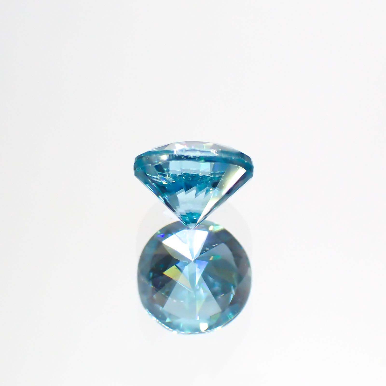 ブルージルコン(宝石名ジルコン)カンボジア産 0.75ct 識別済[220113988]5x4.9mm前後