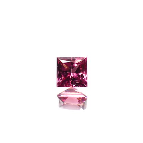 ◇プリンセスカット◇ホットピンクスピネル(宝石名ピンク・スピネル)タンザニア産 0.18ct 識別済[220817532]3x3mm前後