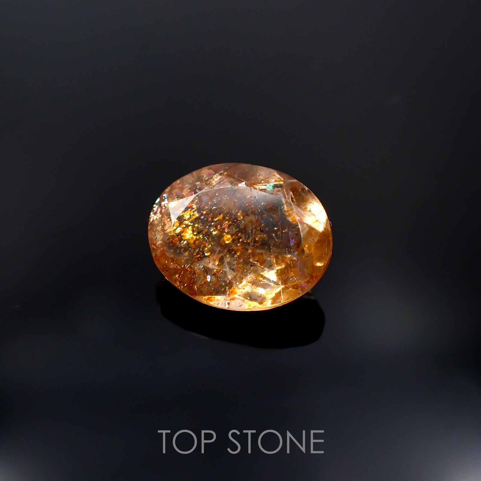 イリュージョンサンストーン インド産 1.73ct[221219255]9.1x7.3mm前後