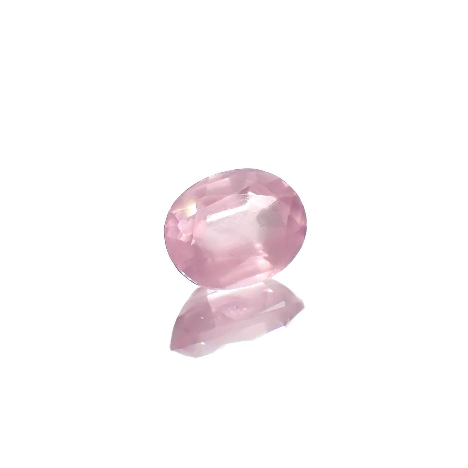 シルキーピンクスピネル(宝石名スピネル)タンザニア産 識別済 0.38ct / 4.9x3.8mm前後 [240219489]
