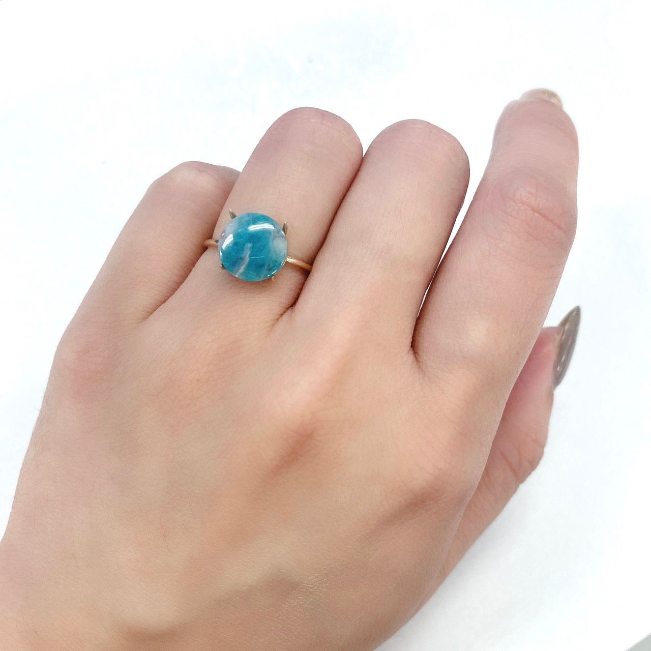 パライバトルマリンインクォーツ ブラジル産 ルース 2.26ct[210510844]10×10mm前後