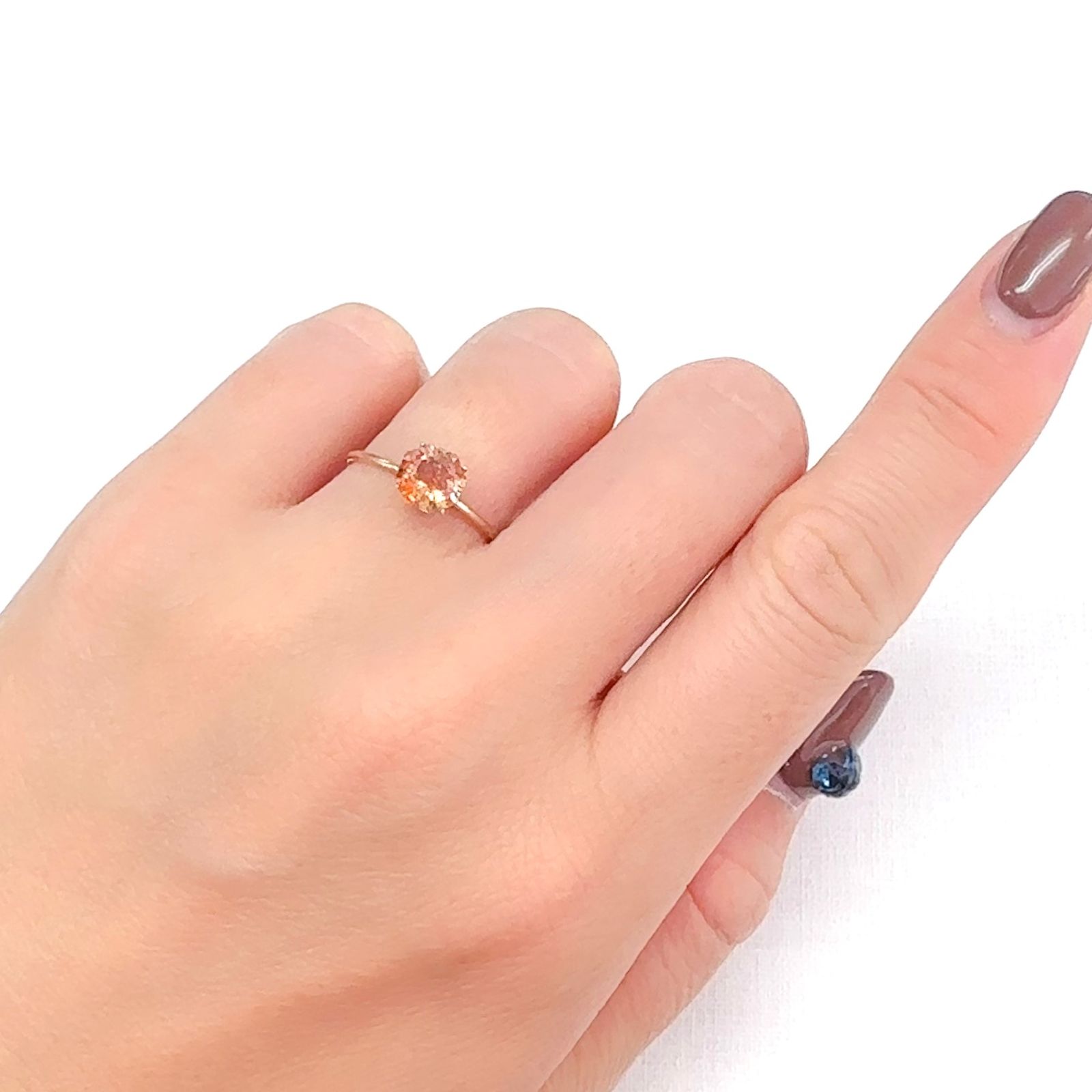 ◇オクタゴンカット◇イリュージョンサンストーン タンザニア産 0.95ct[240628266]6.4x6.3mm前後