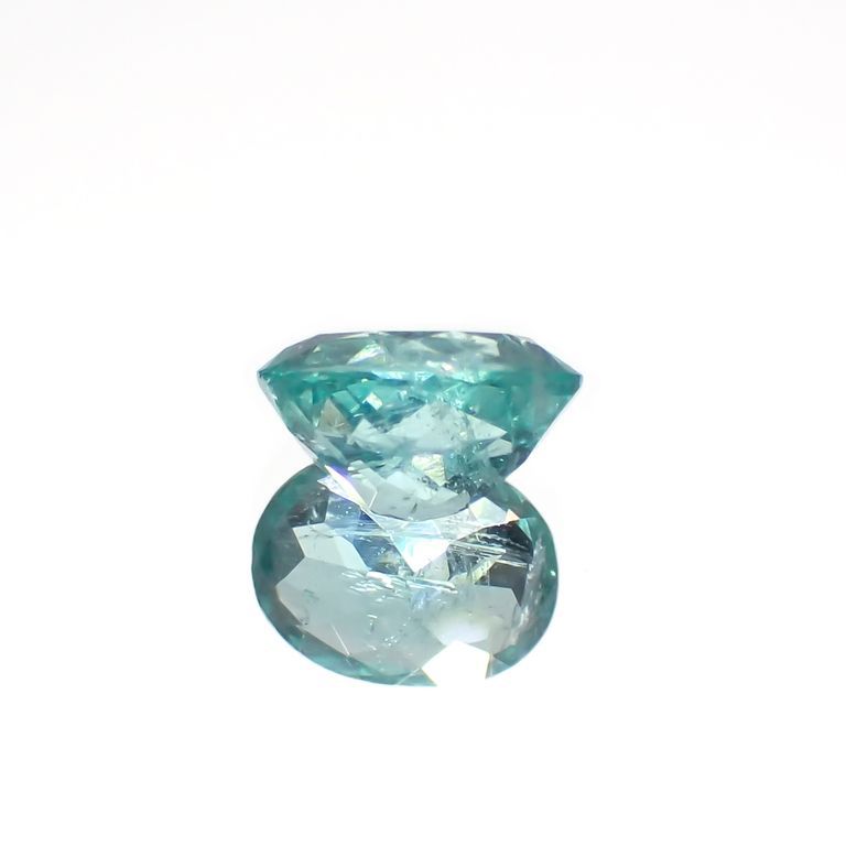 パライバトルマリン(宝石名トルマリン/別名パライバ・トルマリン)ブラジル・キントス鉱山産 0.642ct ソ付(宝貴協)[221018738]6.1x4.7mm前後