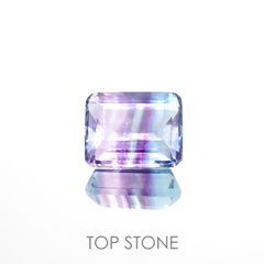 パーティカラーフローライト(宝石名パーティカラード・フルオライト) ブラジル産 4.35ct 識別済[211013222]10.2×8.1mm前後