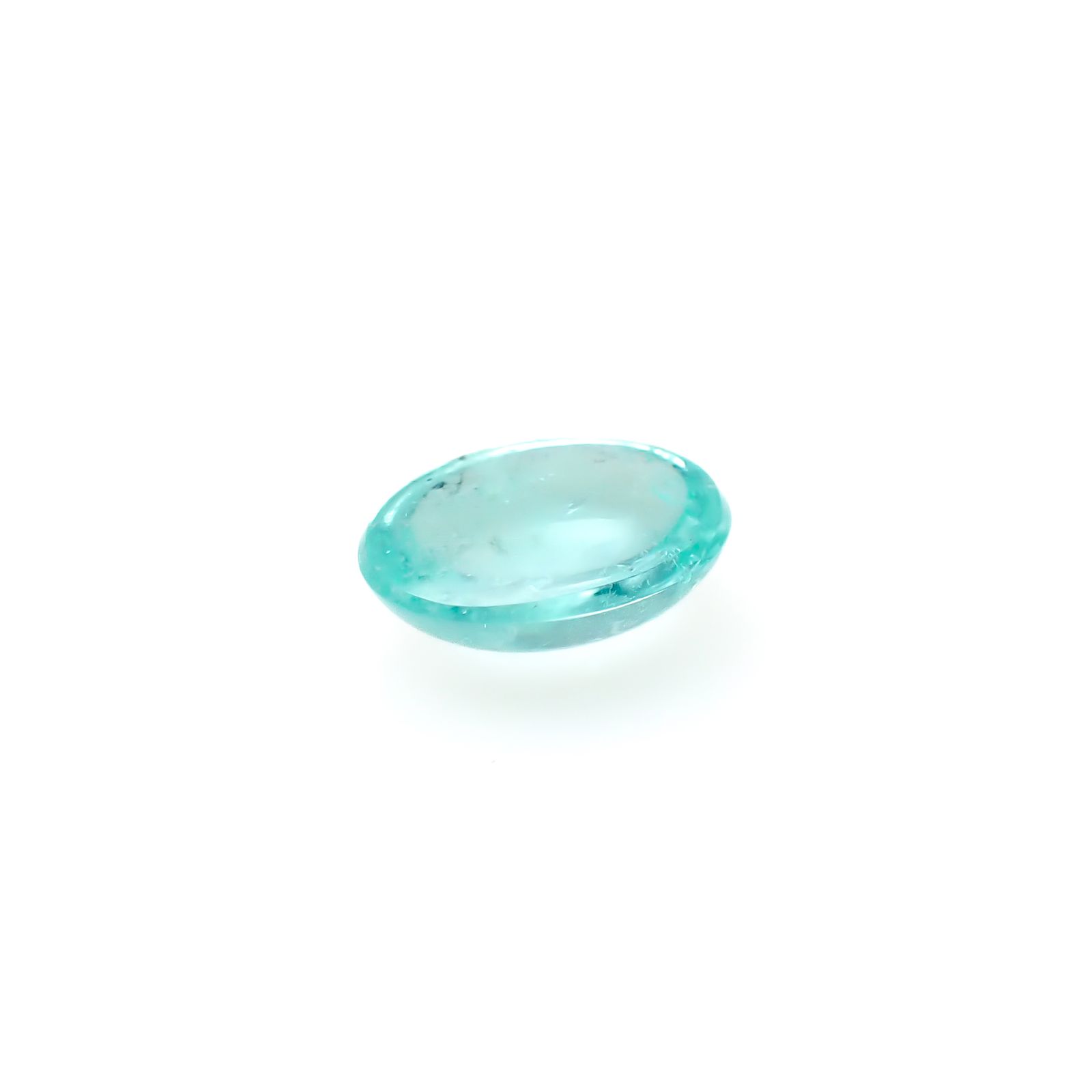 パライバトルマリン(宝石名トルマリン/別名パライバ・トルマリン)ブラジル・キントス鉱山産 1.235ct ソ付(宝貴協)[240928726]8.06x6.04mm前後