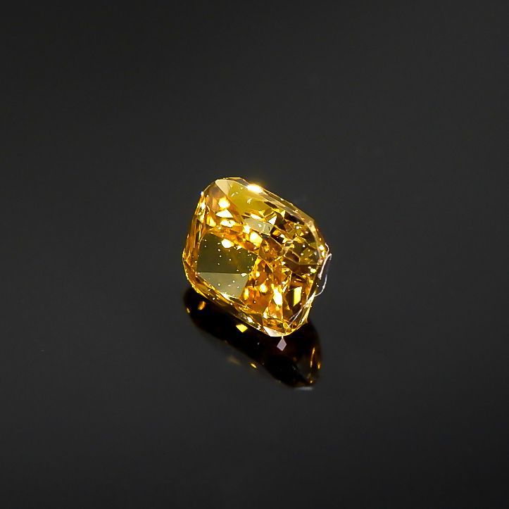 イエローダイヤモンド VS-1 / FANCY DEEP ORANGE YELLOW(宝石名ダイアモンド) 0.092ct ソ付(CGL)[220115156]2.57x2.33mm前後