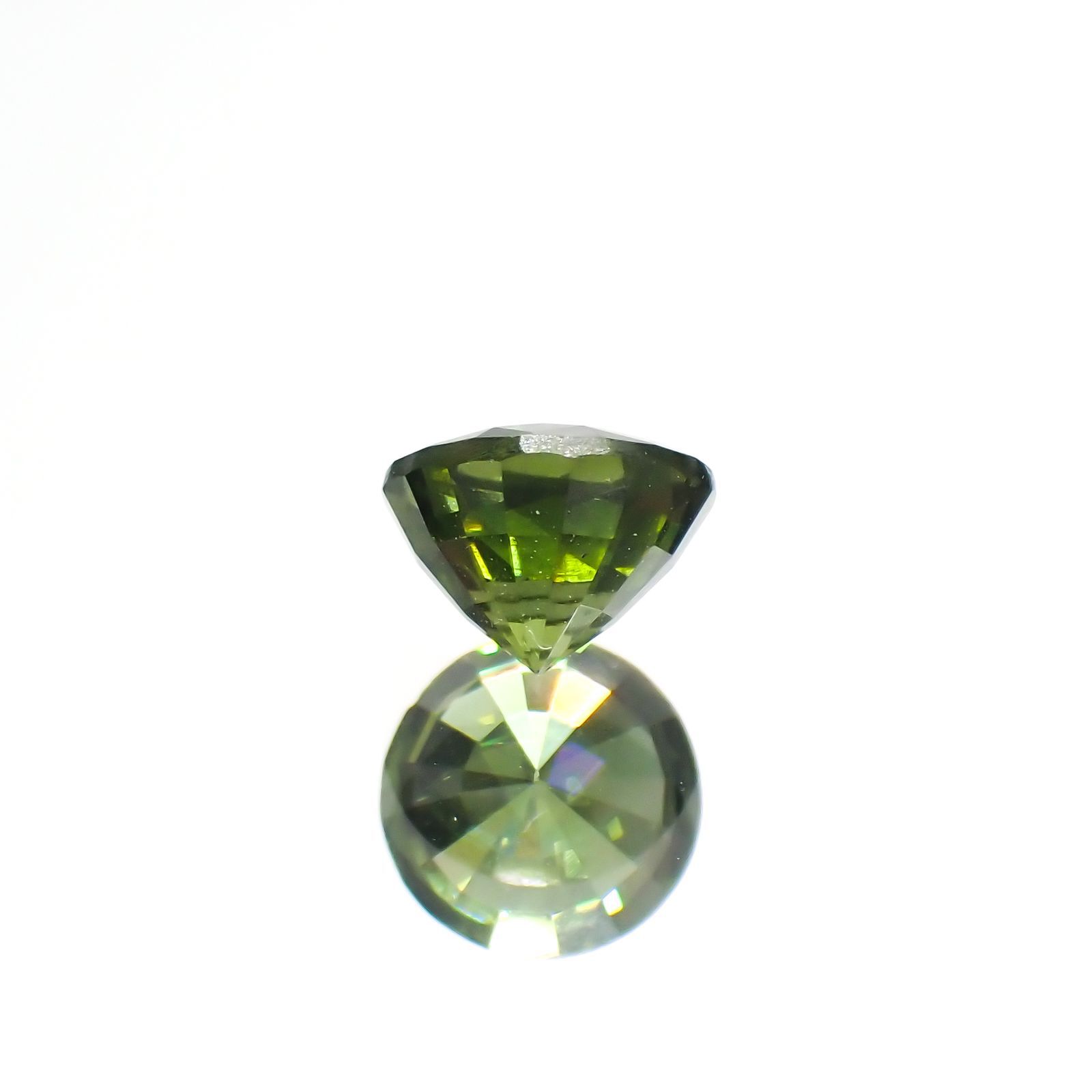 グリーンジルコン(宝石名ジルコン)スリランカ/カンボジア産 1.13ct 識別済[220114899]5.9x5.8mm前後