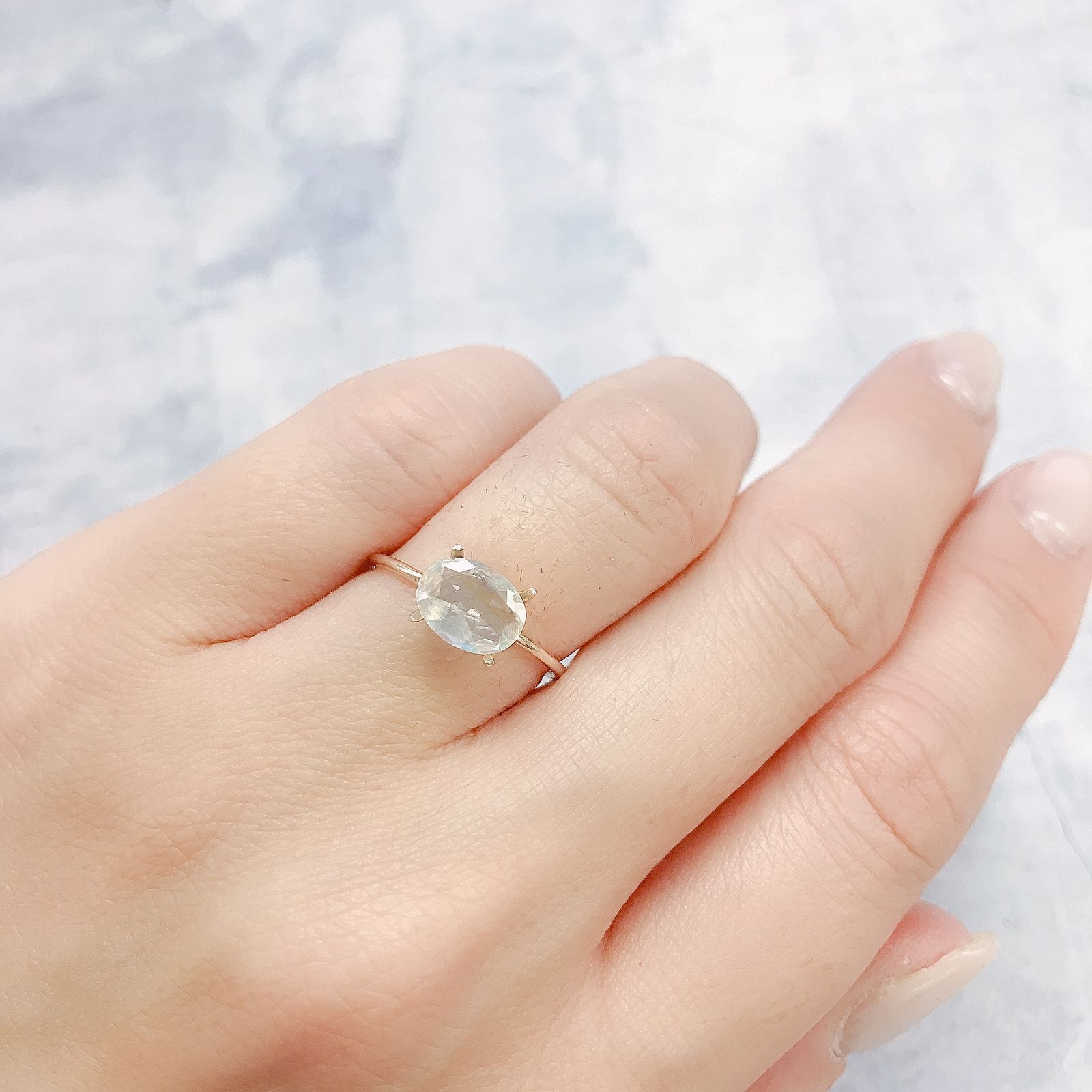 レインボームーンストーン(宝石名ラブラドライト)タンザニア産 0.76ct 識別済[220516034]8.1x6.2mm前後