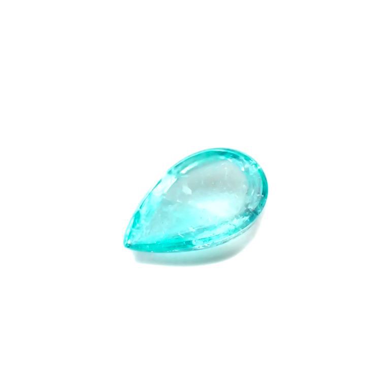 パライバトルマリン(宝石名トルマリン/別名パライバ・トルマリン) ブラジル・キントス鉱山産 0.680ct ソ付(宝貴協)[210812199]7.1×4.9mm前後