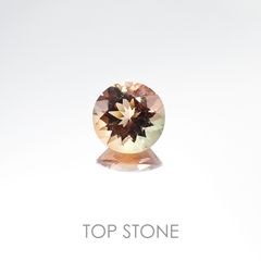 バイカラーオレゴンサンストーン(宝石名バイカラー・ラブラドライト) アメリカ・オレゴン州産 2.223ct ソ付(彩珠)[20106334]8.9×8.9mm前後