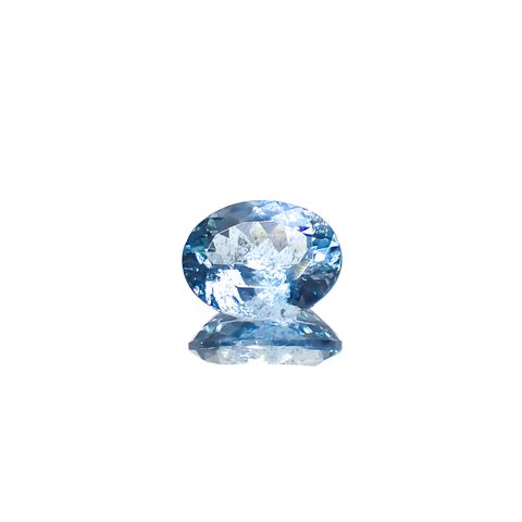 アクアマリン サンタマリアカラー マダガスカル産 1.28ct[240326977]8.4x6.5mm前後