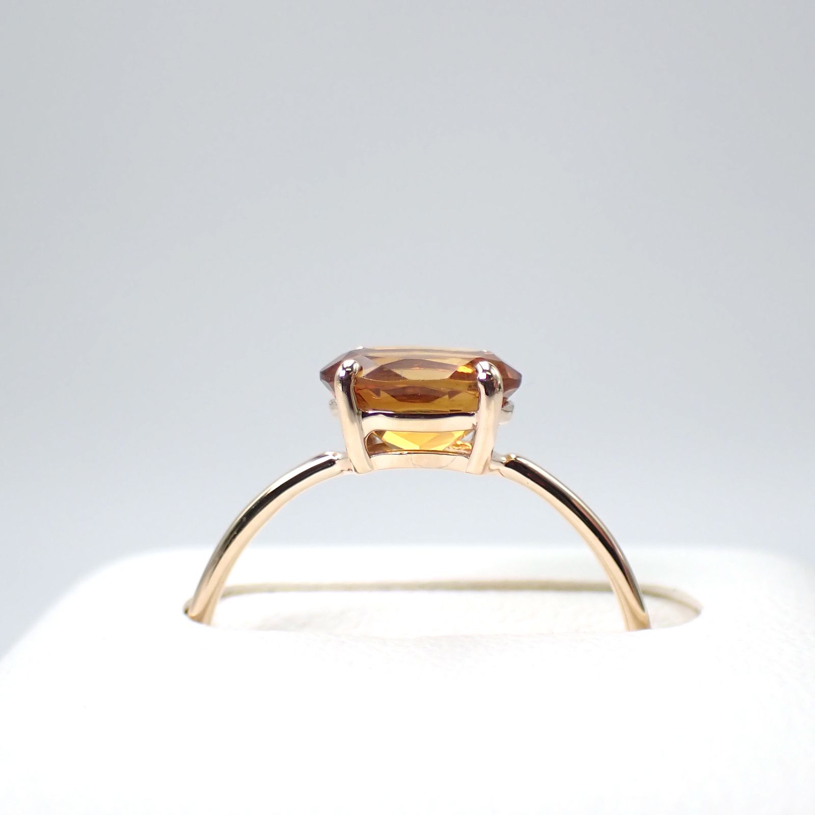 リング空枠：石留め▶マデイラシトリン（お客様製作例）