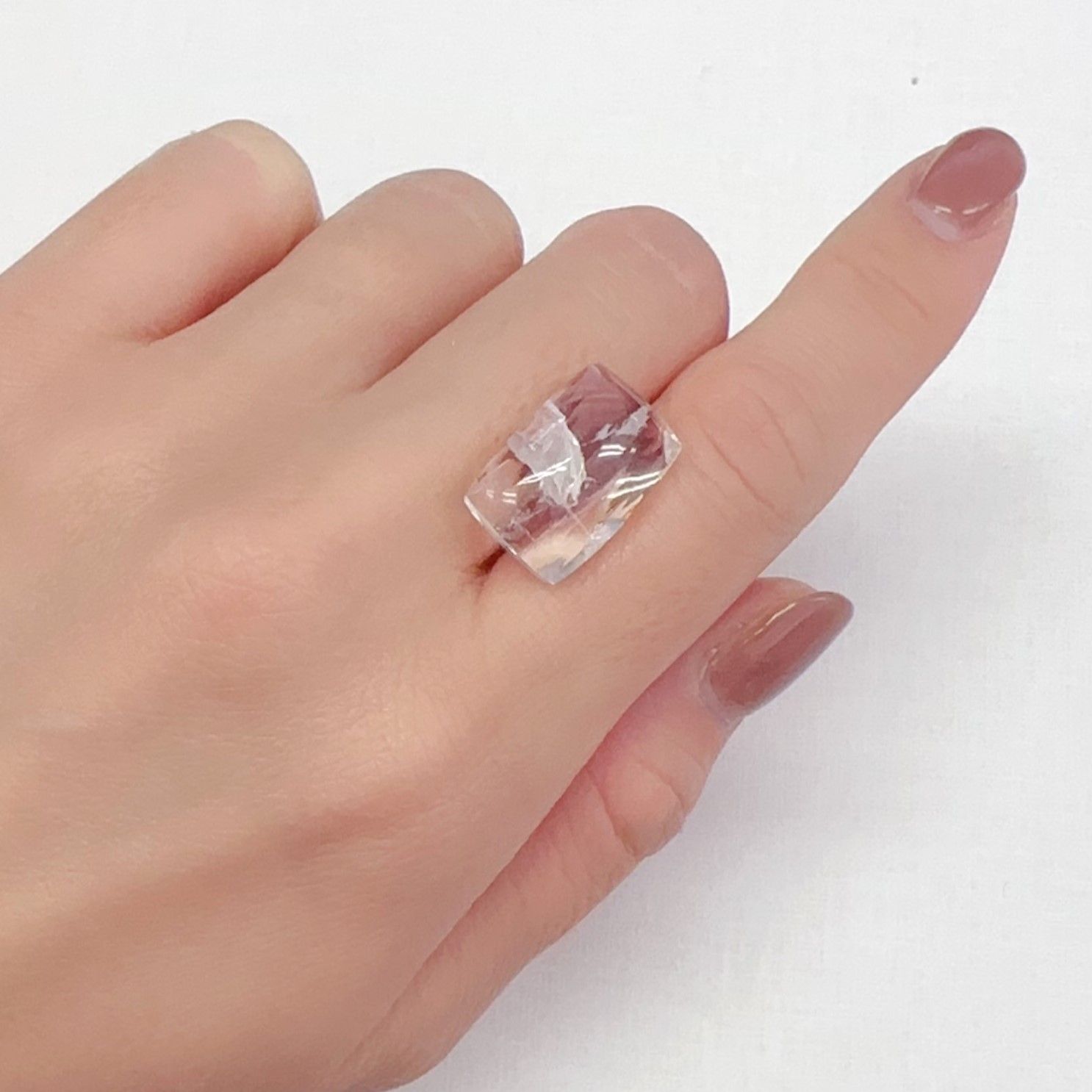 マニフェストインクォーツ ブラジル産 15.22ct[240125658]17.6x11.9mm前後