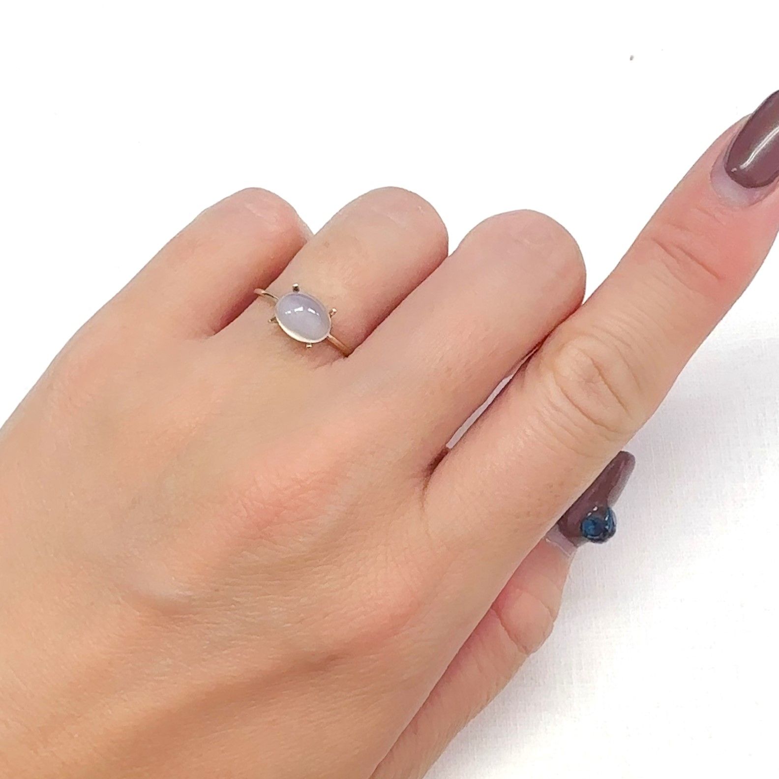 ムーンストーンキャッツアイ インド産 1.60ct[240527751]8x6.1mm前後