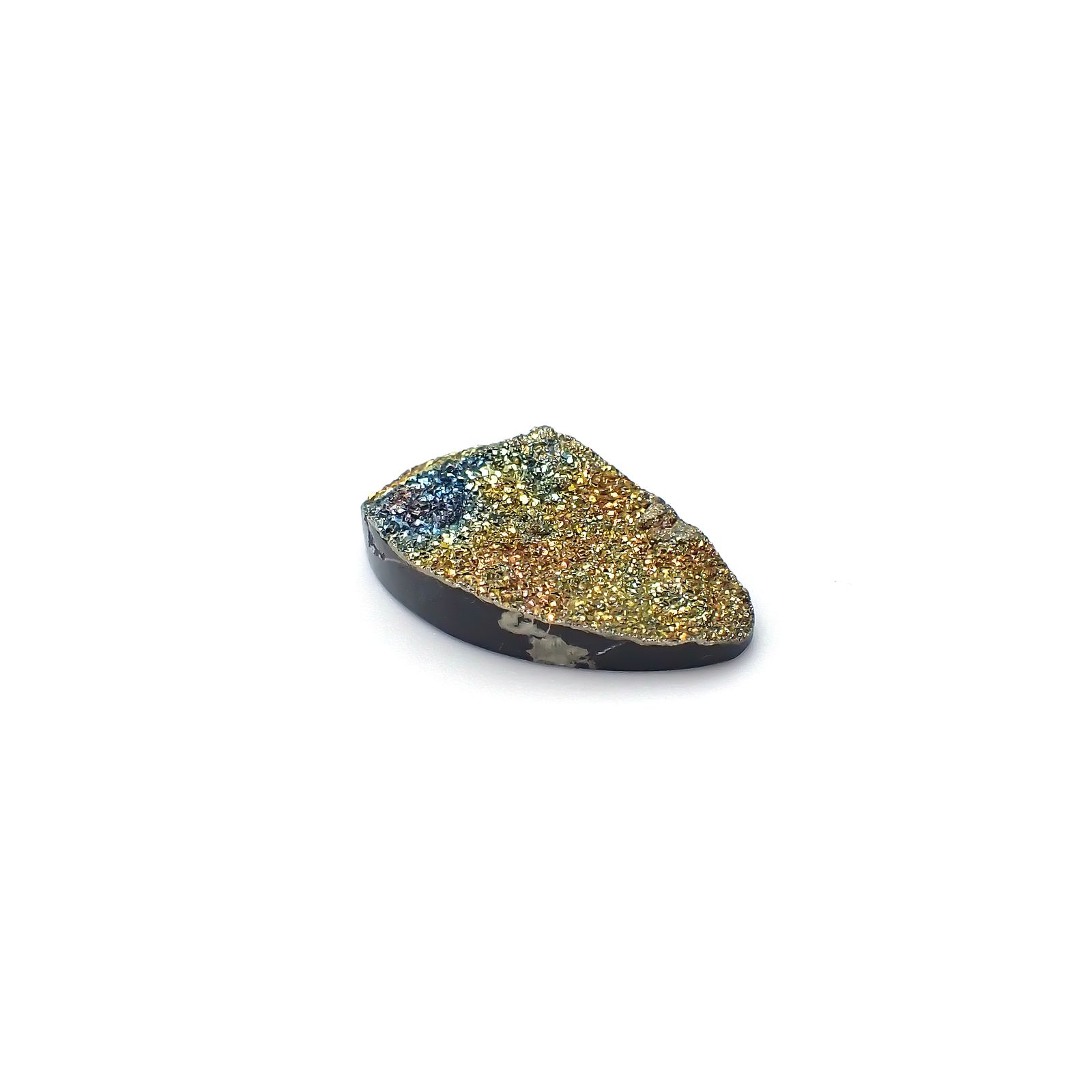 ◇フリーフォーム◇レインボーパイライト 原石 ロシア産 12.88ct[240326427]23.9x13.4mm前後