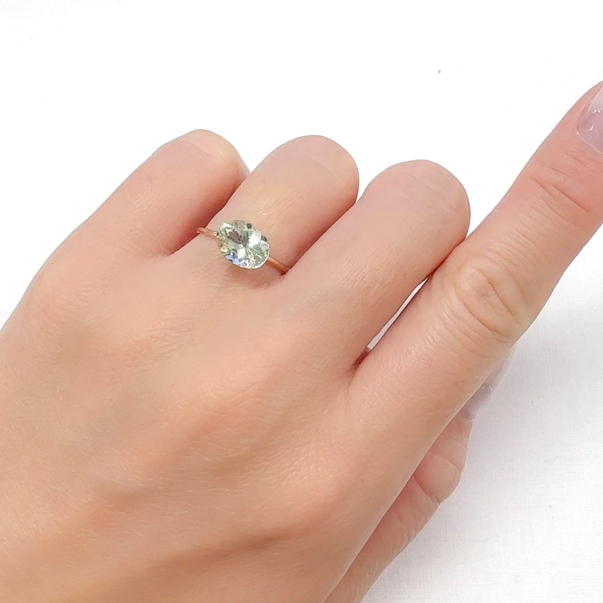 グリーントルマリン(宝石名トルマリン)ナイジェリア産 1.61ct 識別済[240628120]9.1x6.8mm前後