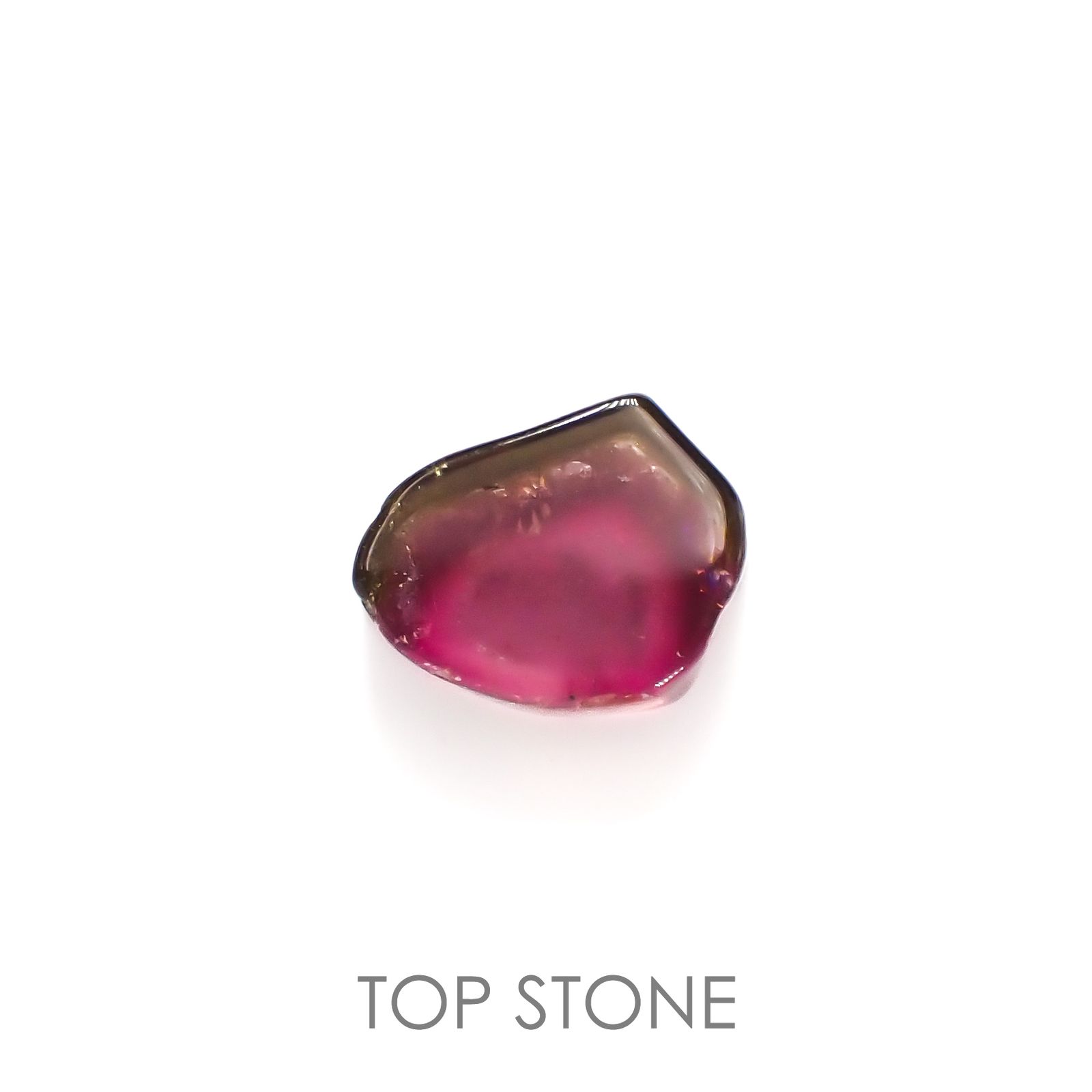 ウォーターメロントルマリン 原石スライス  ブラジル産 6.22ct[221018621]12.4x9.9mm前後