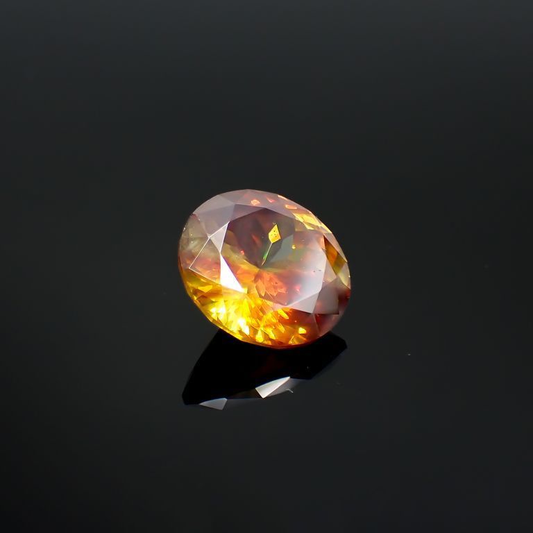 パーティカラースファレライト(宝石名パーティカラード・スファレライト)スペイン・カンタブリア州サンタンデール産 15.341ct ソ付(彩珠)[221018958]15.1x15.1mm前後