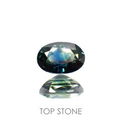 バイカラーサファイア(宝石名バイカラー・サファイア)マダガスカル/オーストラリア産 1.22ct 識別済[220114081]7.1x5.2mm前後
