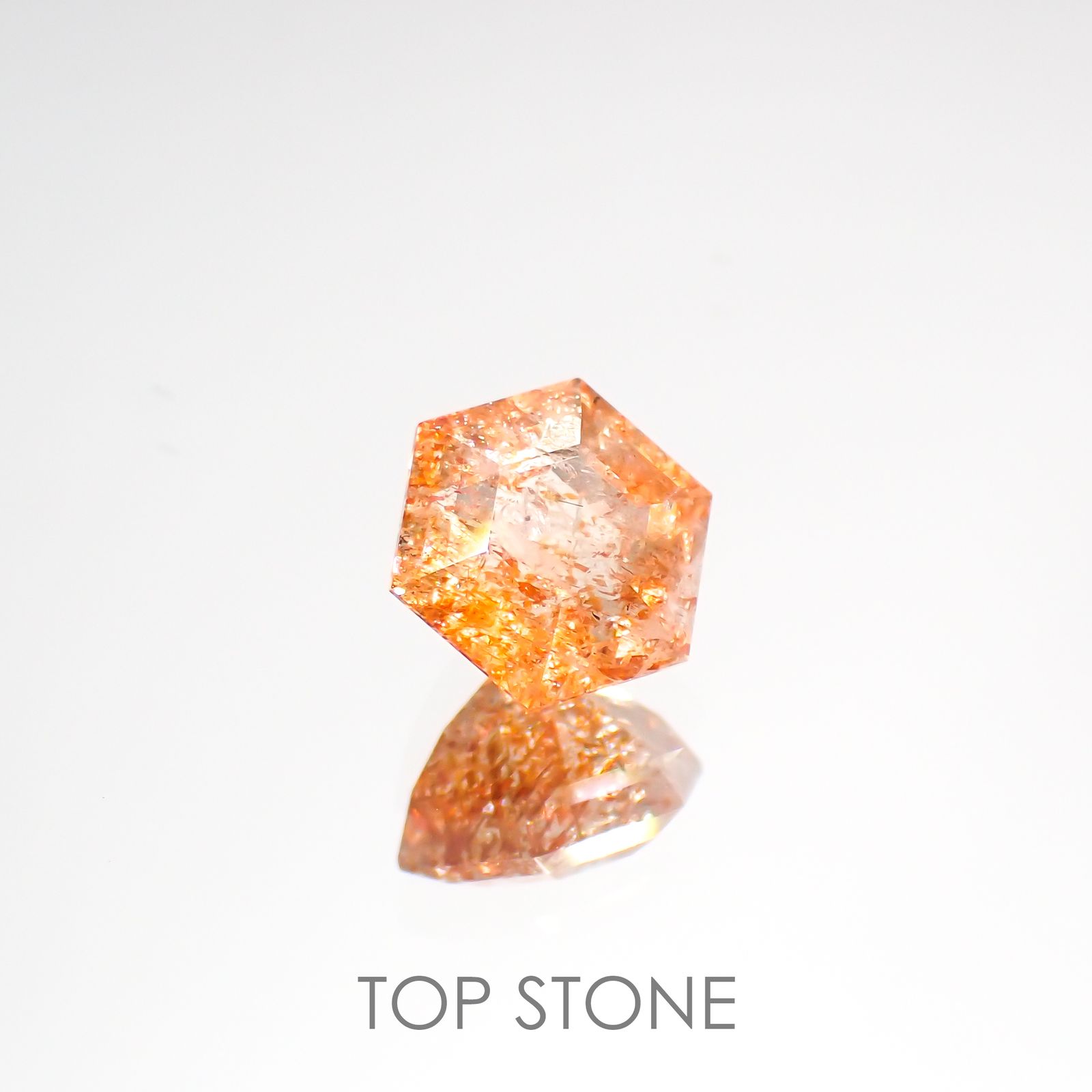 ◇ヘキサゴンカット◇イリュージョンサンストーン インド産 1.24ct[220115493]6.5x6.5mm前後