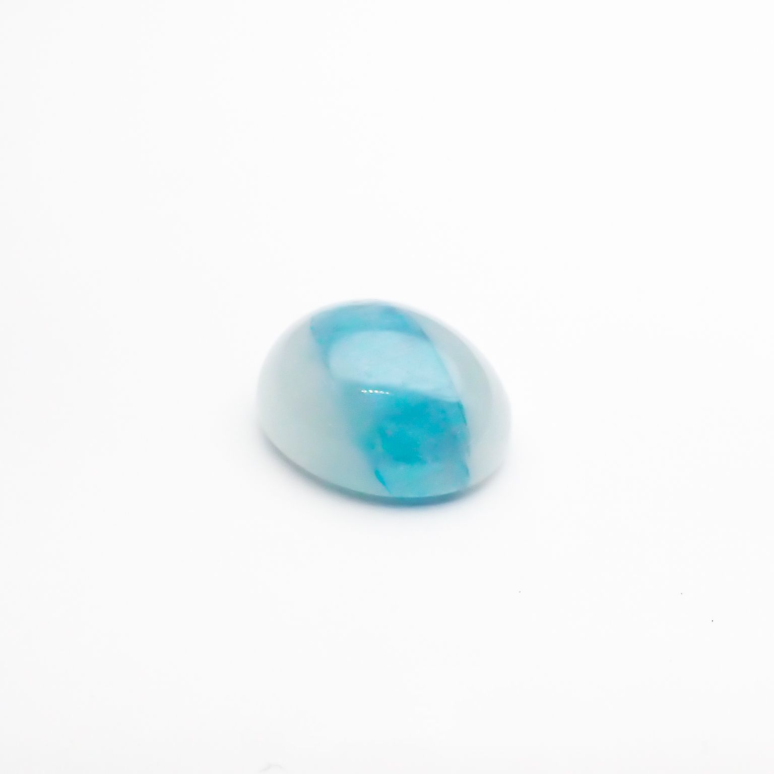 パライバトルマリンインクォーツ(宝石名トルマリンインクォーツ/別名パライバ・トルマリンインクォーツ) ブラジル産 4.038ct ソ付(宝貴協)[210611236]10.9×9.0mm前後