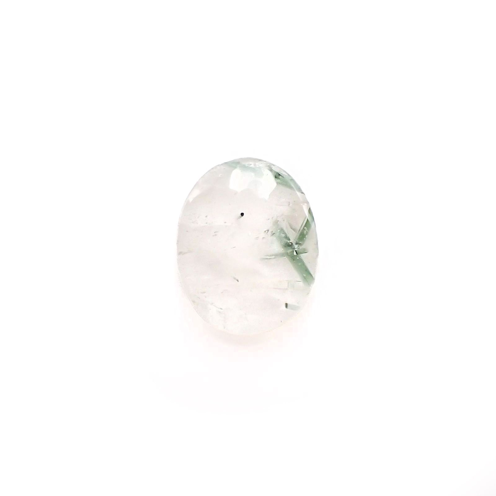 グリーントルマリンインクォーツ ブラジル・ミナスジェライス州産 10.78ct / 18.6x15mm前後 [221018313]