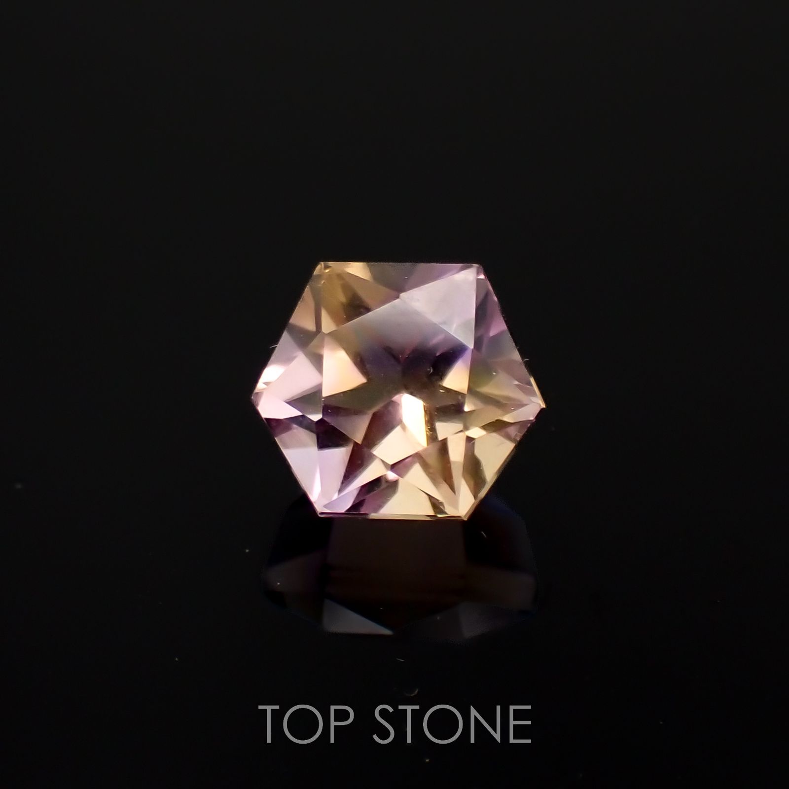 ◇ヘキサゴンカット◇アメトリン ブラジル産 6.31ct[221018587]10.3x10.1mm前後
