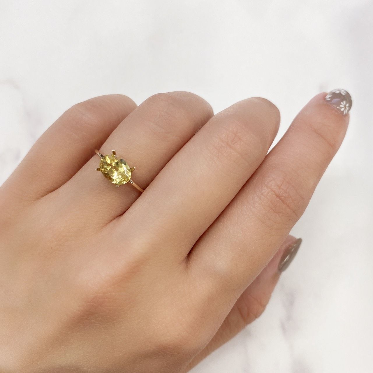 レモンイエローアパタイト(宝石名アパタイト) メキシコ産 1.25ct 識別済[210913228]8×6.2mm前後