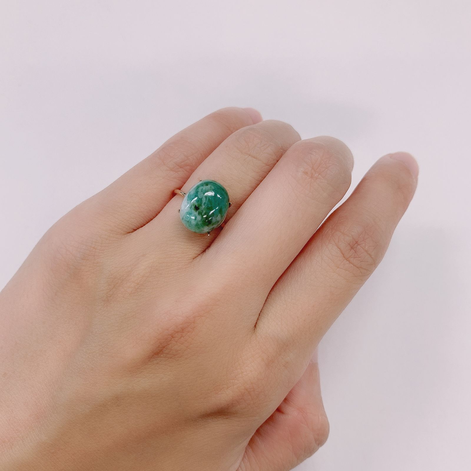 マトリックスエメラルド(エメラルドインクォーツ/フェルドスパー) ブラジル産 4.58ct[210812267]12.1×9.7mm前後