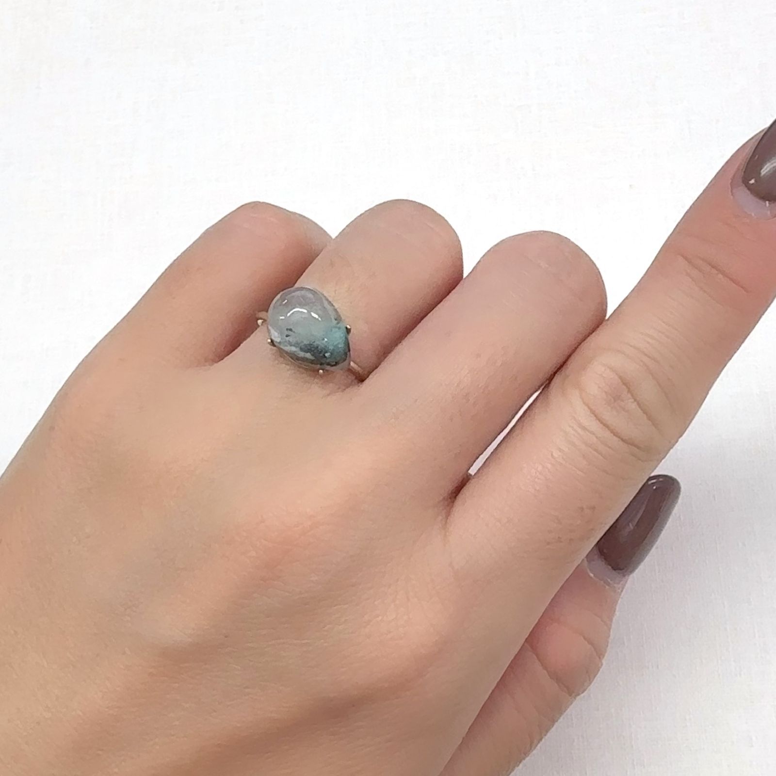 アホイトインクォーツ 南アフリカ・メッシーナ鉱山産 3.72ct [241029315]13.2x9.1mm前後