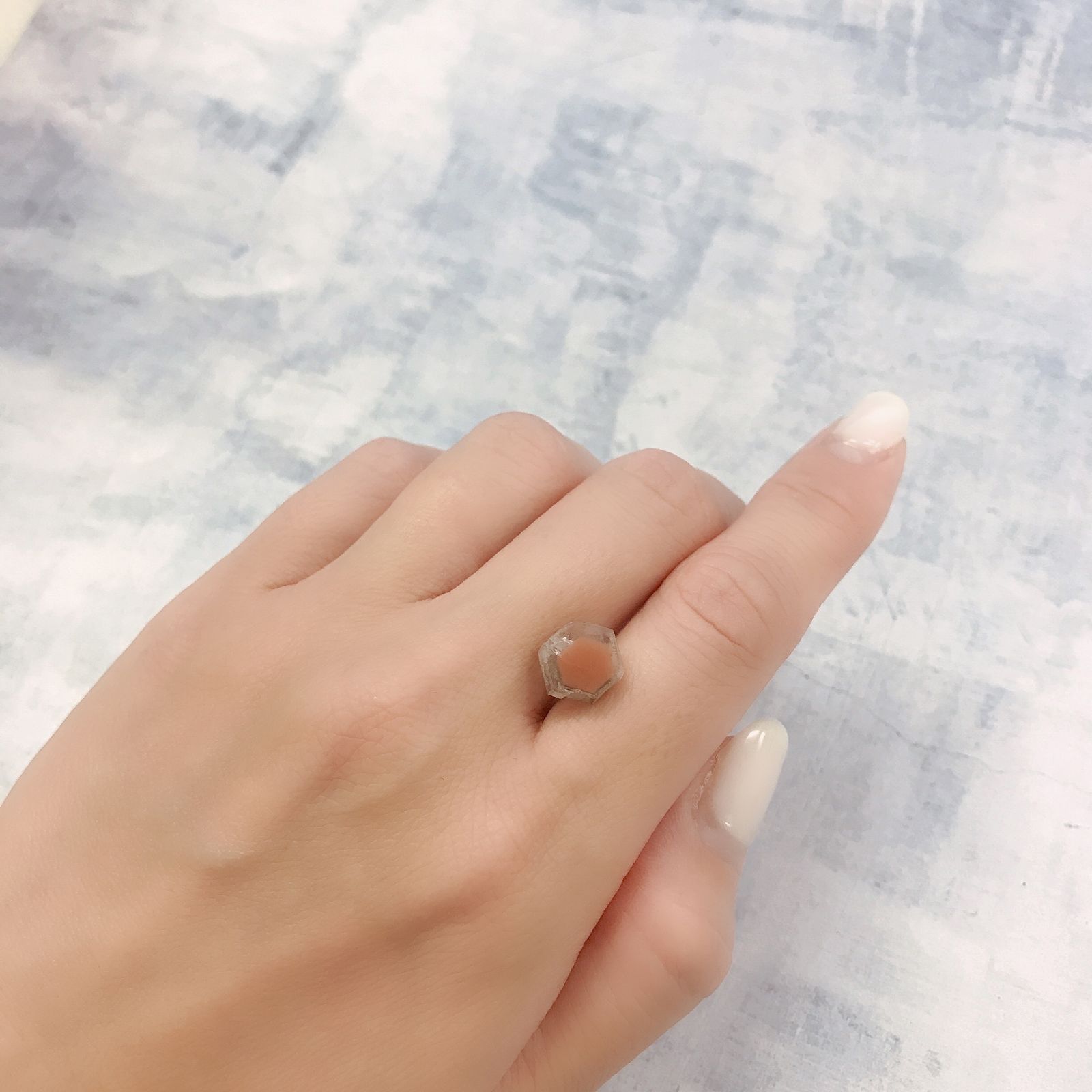 ファントムクォーツ 原石スライス ブラジル産 3.12ct[220716811]8.8x9.7mm前後