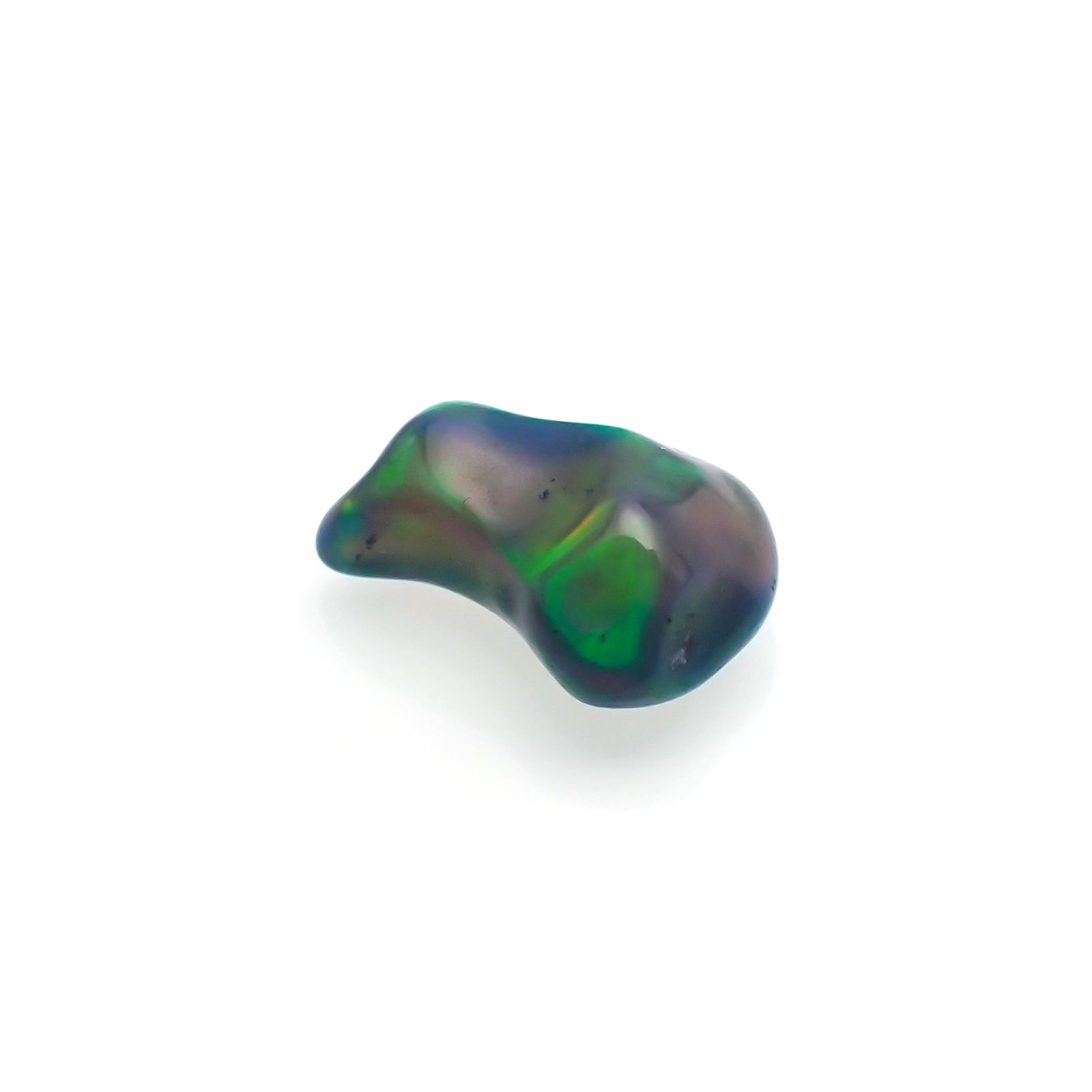 ◇バロック型◇ブラックオパール(宝石名オパール/加熱処理) エチオピア産 1.06ct 識別済[210913245]9.3×6.7mm前後