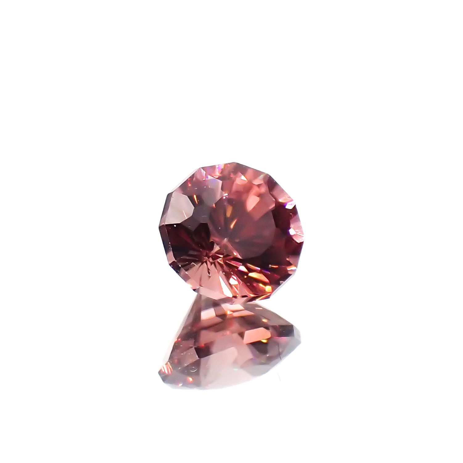 ◇カスタムカット◇ピンクジルコン スリランカ/カンボジア産 1.01ct[230421818]5.4x5.4mm前後