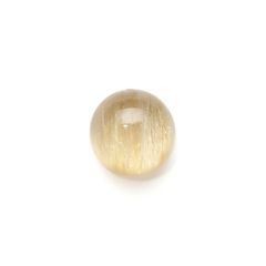 ルチルクォーツキャッツアイ ブラジル産 10.42ct / 13.1x13.1mm前後 [240125640]
