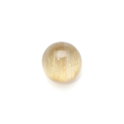 ルチルクォーツキャッツアイ ブラジル産 10.42ct / 13.1x13.1mm前後 [240125640]