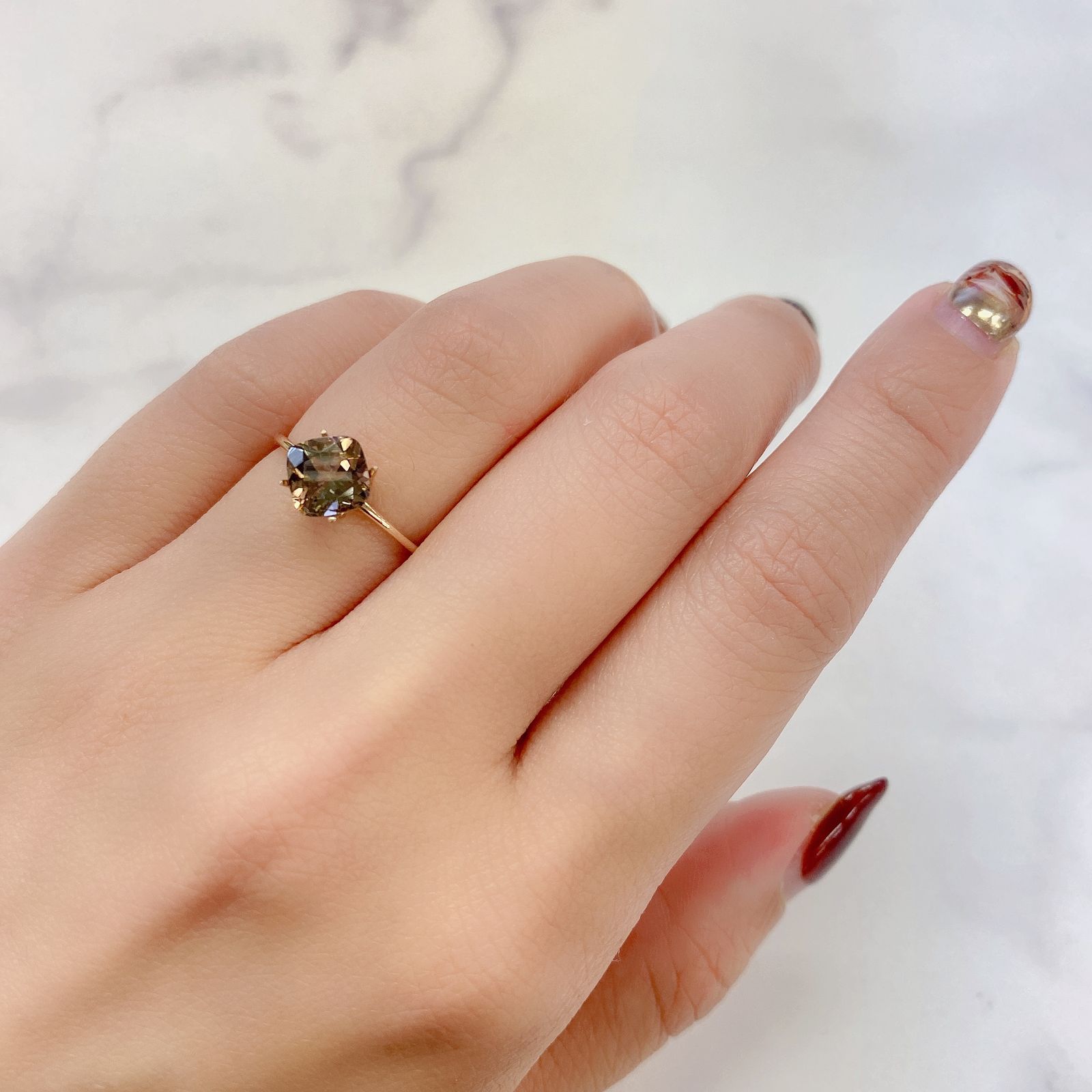 バイカラートルマリン(宝石名バイカラー・トルマリン) コンゴ民主共和国産 1.281ct ソ付(彩珠)[211013609]6.5×6.5mm前後