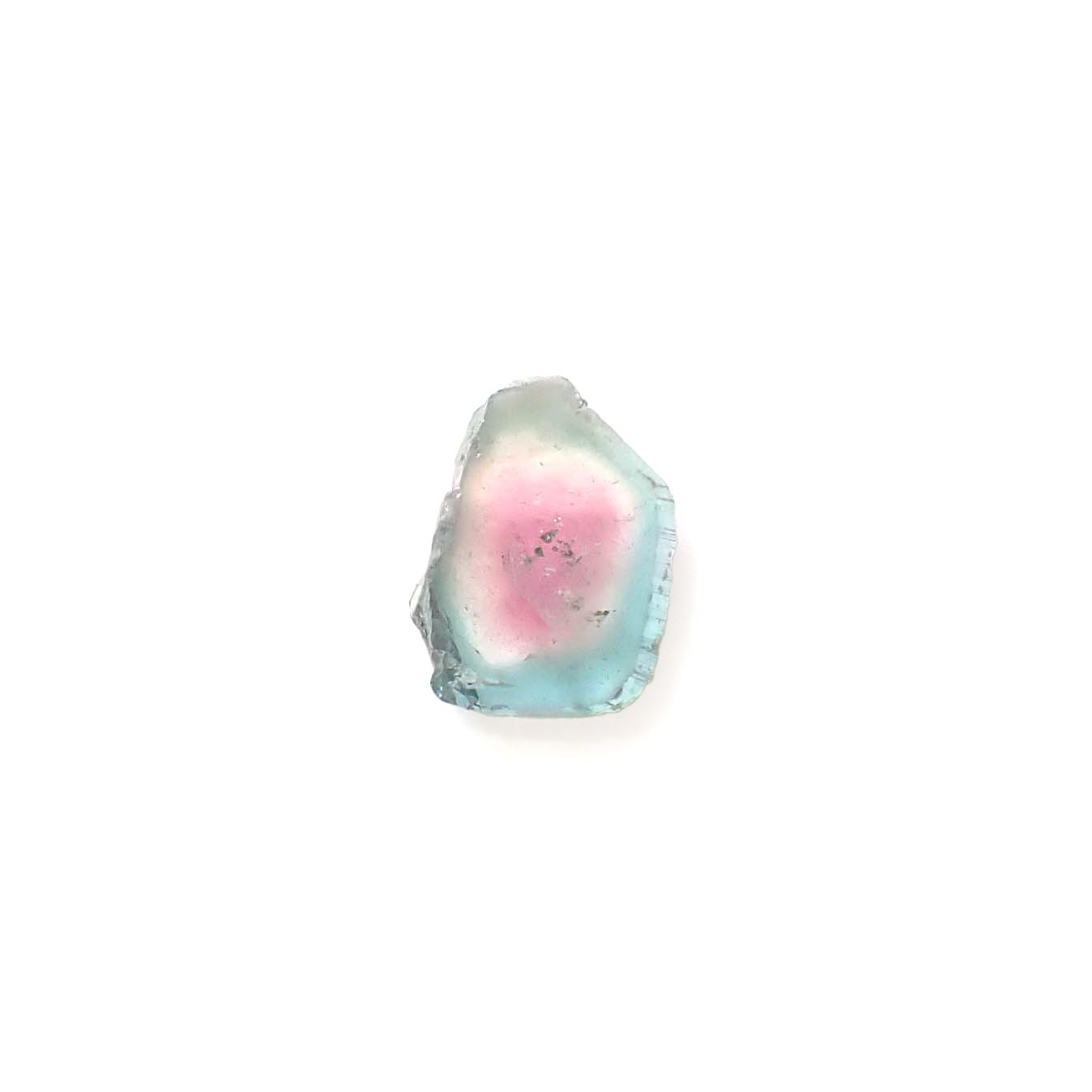 ウォーターメロントルマリン 原石スライス アフガニスタン産 3.35ct [250430210]11.1x8.3mm前後