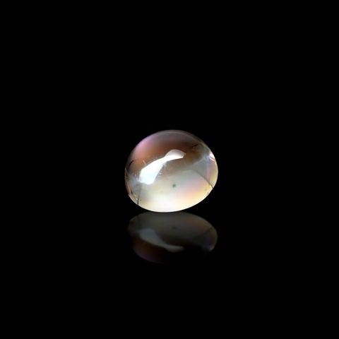レインボームーンストーン(宝石名アンデシン)インド・タミルナードゥ州産 0.43ct 識別済[240828622]4.7x4.5mm前後